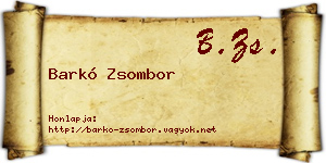 Barkó Zsombor névjegykártya
